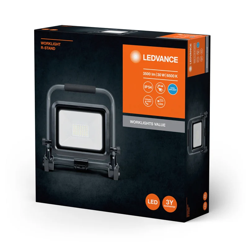Projecteur de chantier LEDVANCE VALUE R-STAND 30W, 3000lm, 6500K