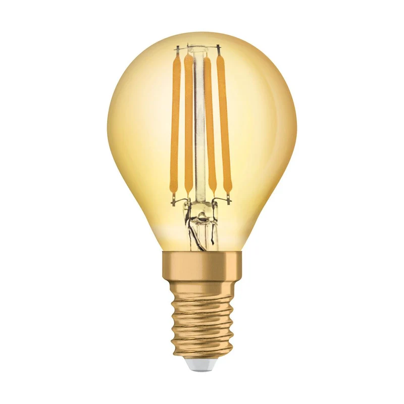 Lampe LED OSRAM VINTAGE 1906® LED CLASSIC P 4W 824 Gold E14, 410 lm, 2400 K, Lumière chaude et confortable