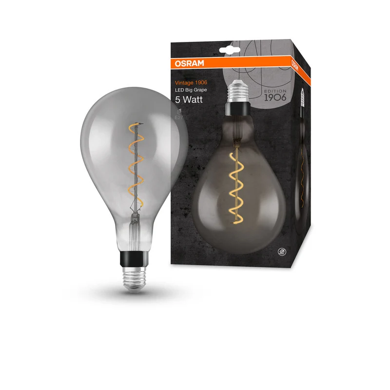 Lampe LED OSRAM VINTAGE 1906® LED CLASSIC A 4W 818 Fumée E27, 140 lm, 1800 K, Lumière chaude et confortable