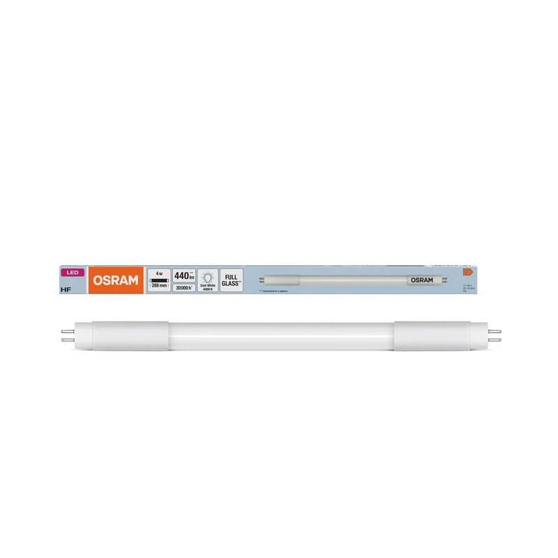 Tube LED OSRAM TUBE T5 HF SHORT 288 mm 4W 840, 400 lm, 4000 K, blanc froid