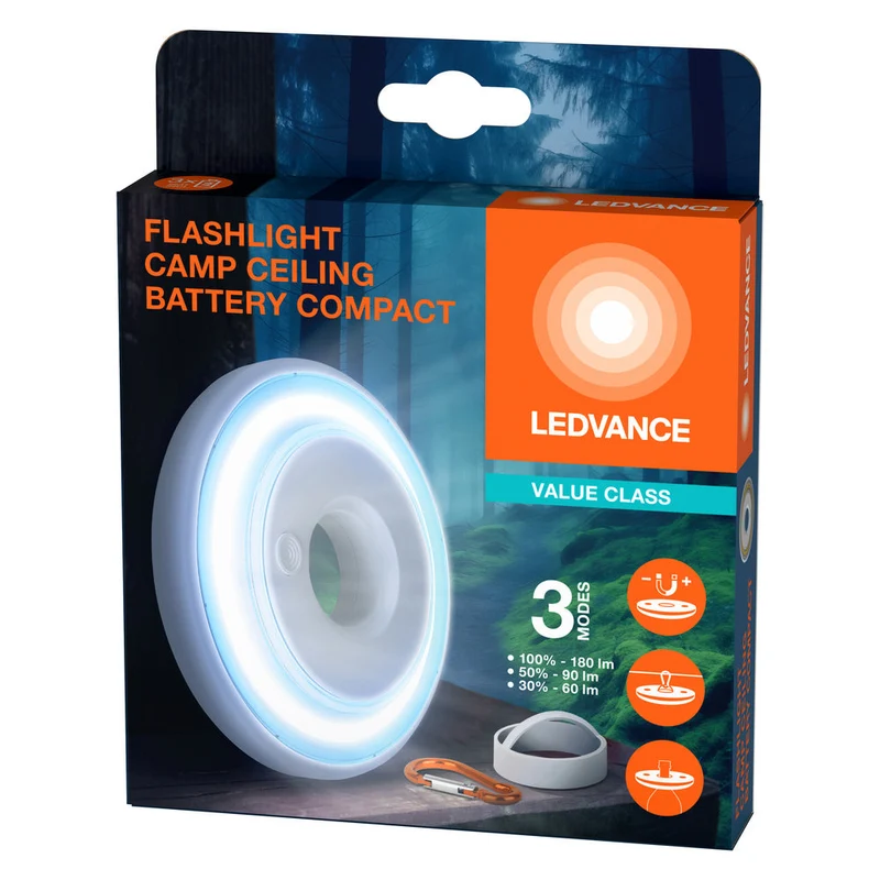Lampe de camping LEDVANCE FLASHLIGHT, lampe mobile compacte, 180 lm, 6500 K, blanc froid