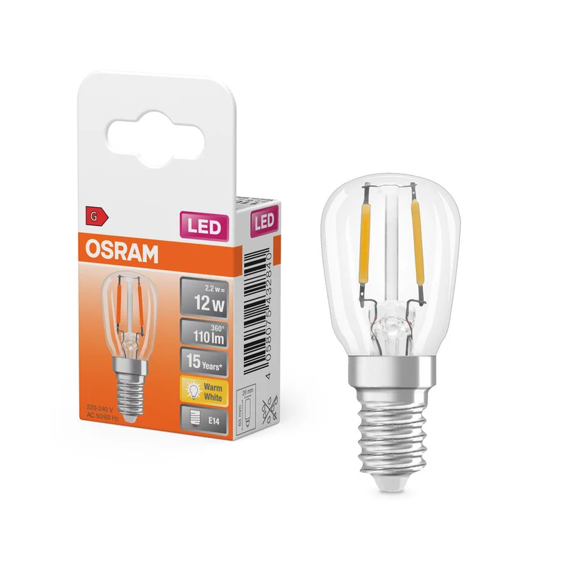 Lampe LED OSRAM LED SPECIAL T26 2.2W 827 Transparente E14, 110 lm, 2700 K, blanc chaud