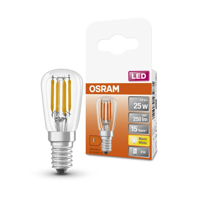 Lampe LED OSRAM LED SPECIAL T26 2,8W 827 Transparente E14, 250 lm, 2700 K, blanc chaud