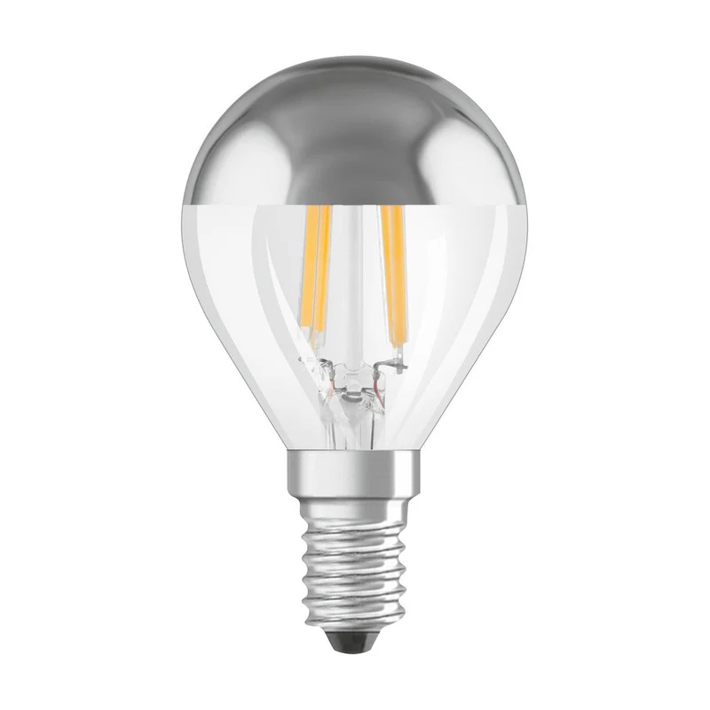 Lampe LED OSRAM LED Retrofit CLASSIC P Mirror 4W 827 Argent E14, 350 lm, 2700 K, blanc chaud