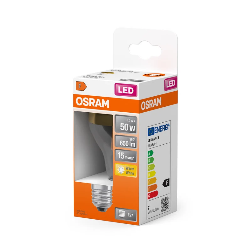 Lampe LED OSRAM LED Retrofit CLASSIC A Mirror 6,5W 827 Clear E27, 650 lm, 2700 K, blanc chaud