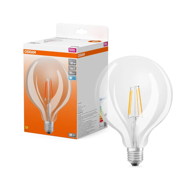 OSRAM LED Star Classic Lampe, forme boule, 7W, 806lm, clair, E27, blanc froid