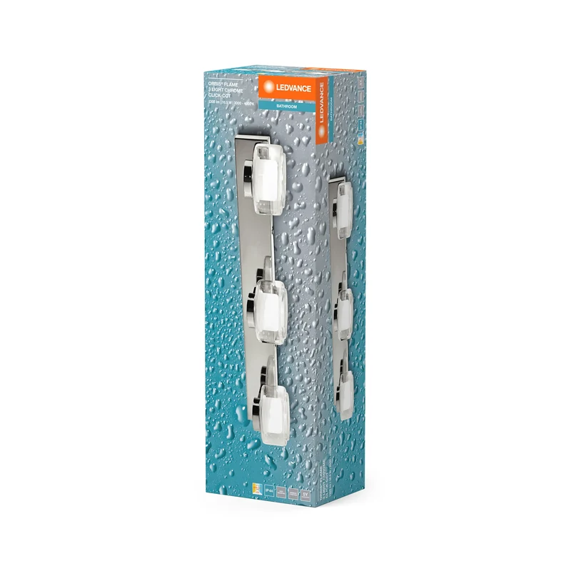 LEDVANCE ORBIS Applique Murale Salle de Bain Flamme 16,5W Click CCT IP44 Chrome