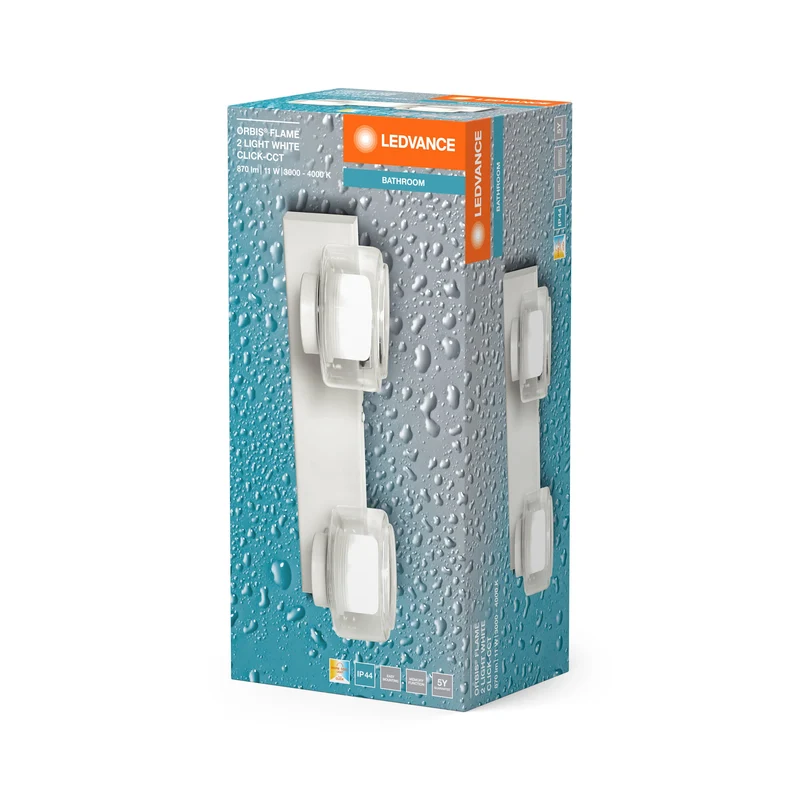 LEDVANCE ORBIS Applique salle de bain Flame 11W Click CCT IP44 blanc