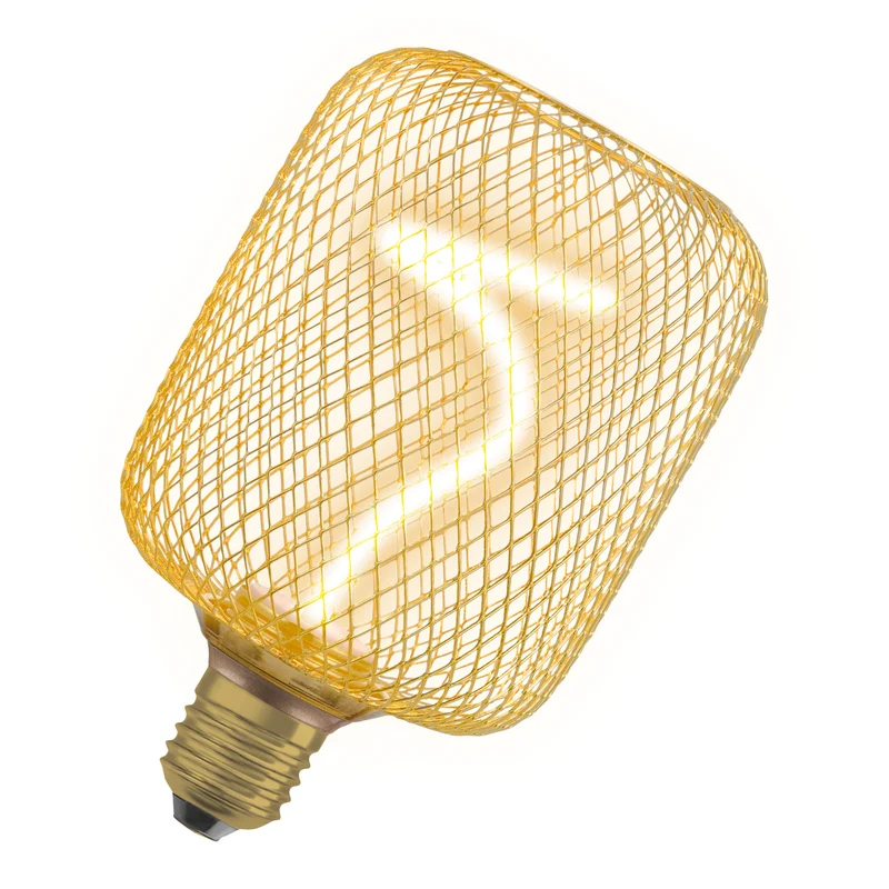 OSRAM DECOR LED Lampe à filament en spirale Carré, Or, 3.5W, 170lm, Blanc chaud confortable, E27