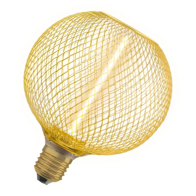 OSRAM DECOR LED Lampe à filament paille Globe, Or, 3.5W, 150lm, Blanc chaud confortable, E27