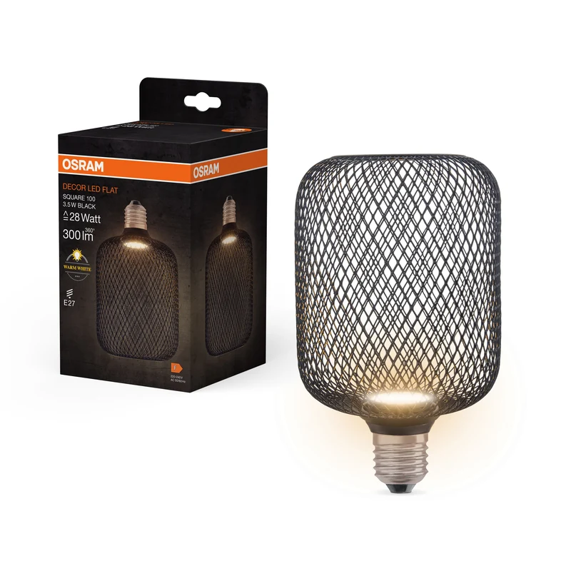OSRAM DECOR LED Lampe plate Lampe noire, 3.5W, givré, 100mm, blanc chaud, E27