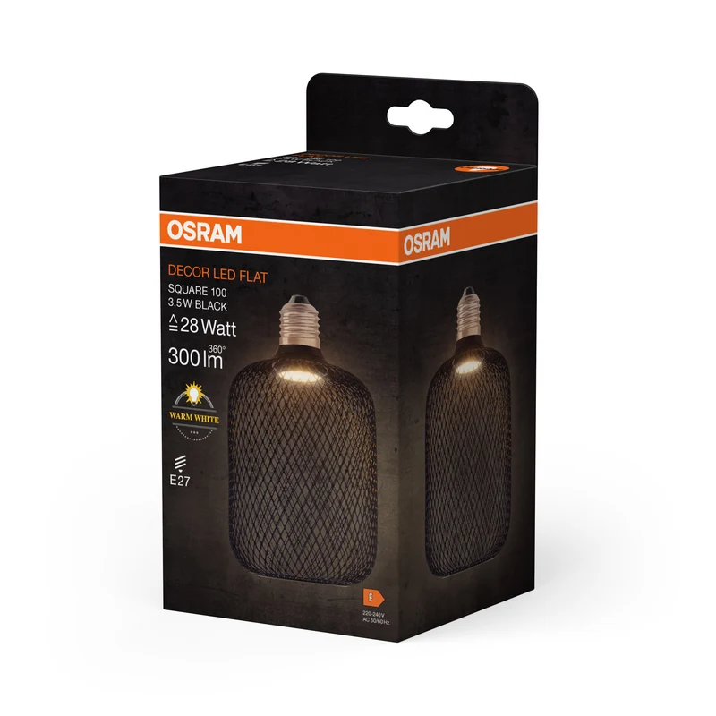 OSRAM DECOR LED Lampe plate Lampe noire, 3.5W, givré, 100mm, blanc chaud, E27