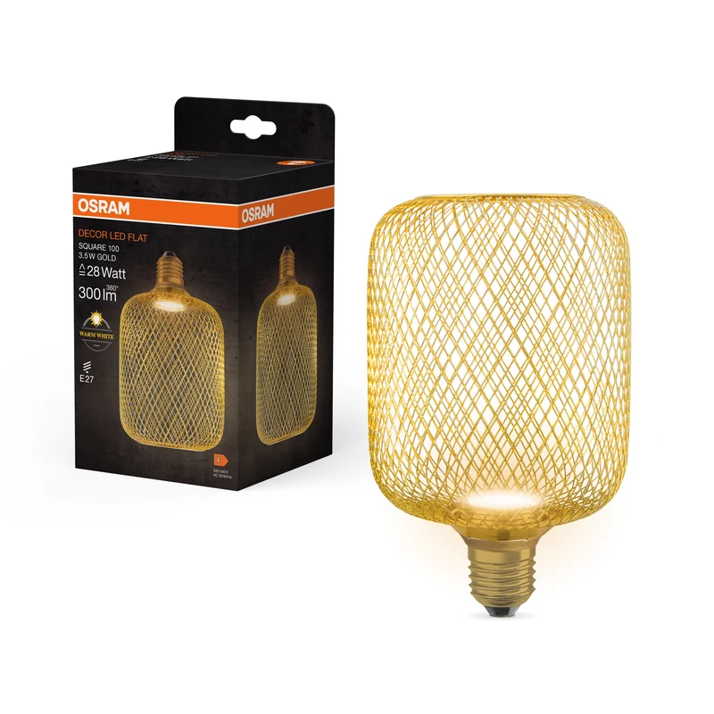 OSRAM DECOR LED Lampe plate Lampe Or, 3.5W, 300lm, Givré, 100mm, Blanc chaud, E27