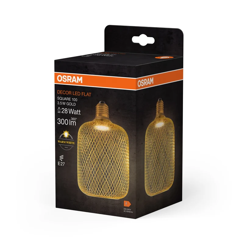 OSRAM DECOR LED Lampe plate Lampe Or, 3.5W, 300lm, Givré, 100mm, Blanc chaud, E27