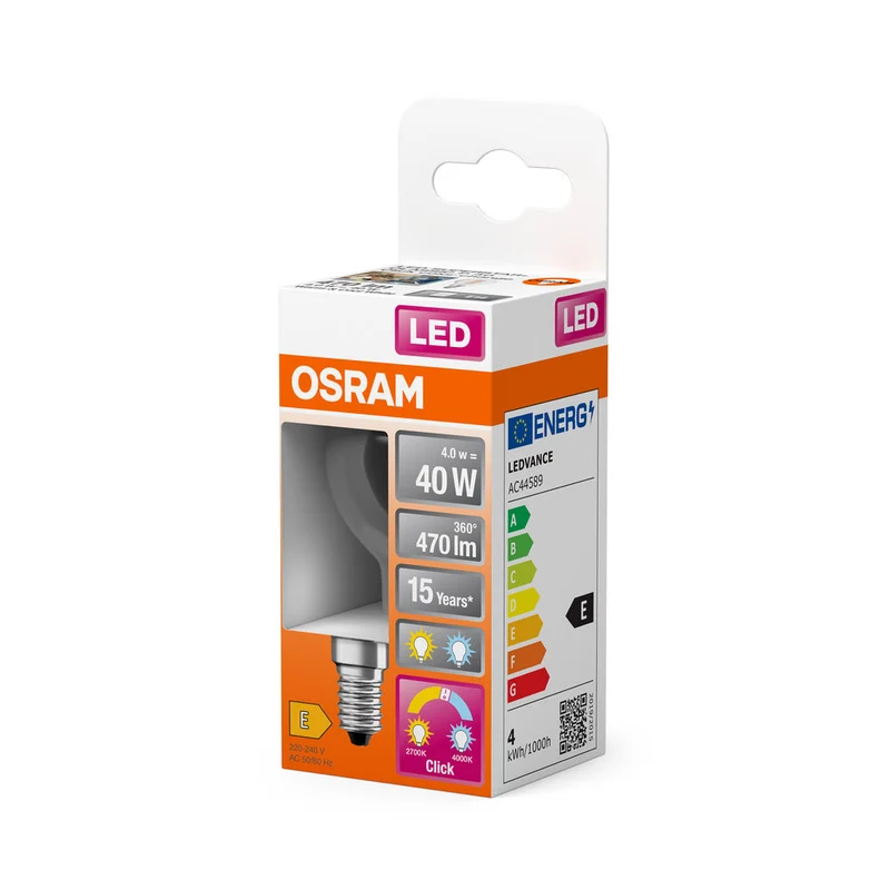 OSRAM LED RELAX et ACTIVE CLASSIC P, lampe LED, 4W, 2700-4000K, Click CCT, E14