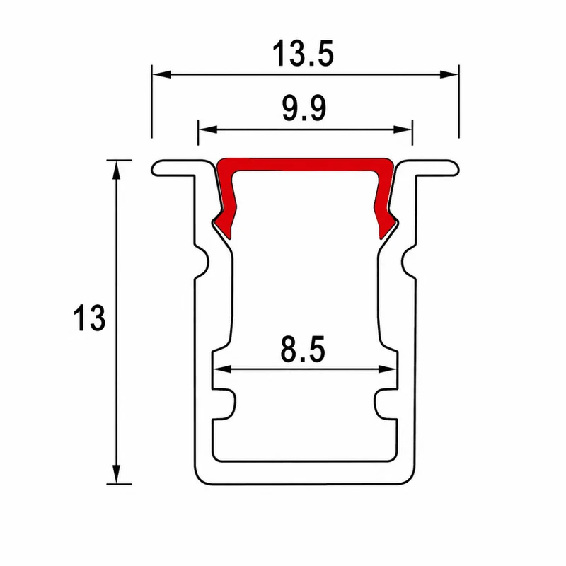 Profilé Aluminium Encastrable 2m pour Ruban LED - Cache Opaque