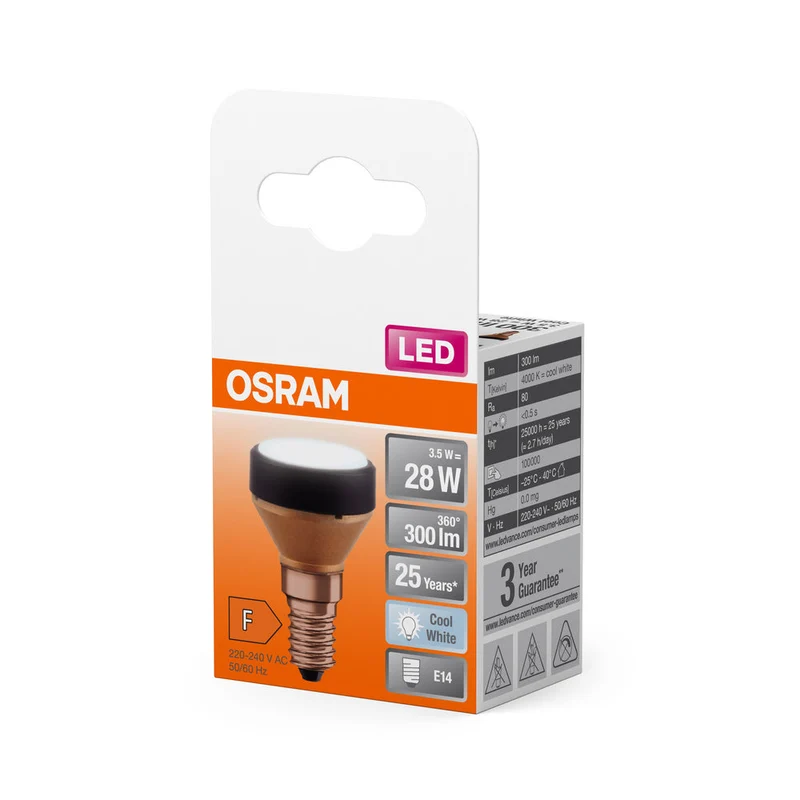 OSRAM LAMPE LED PLATE Lampe design LED ultracompacte, 4000k, 3.5W, Mat, E14, Blanc froid