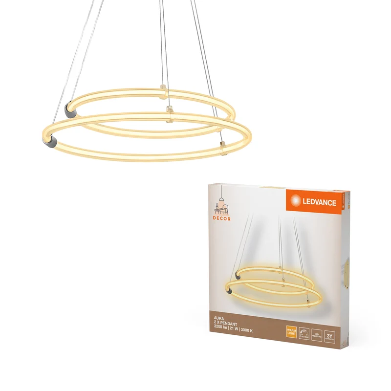 LEDVANCE DECOR Aura suspension 2 pièces, 3000K, 21W, 2400lm, Click DIM