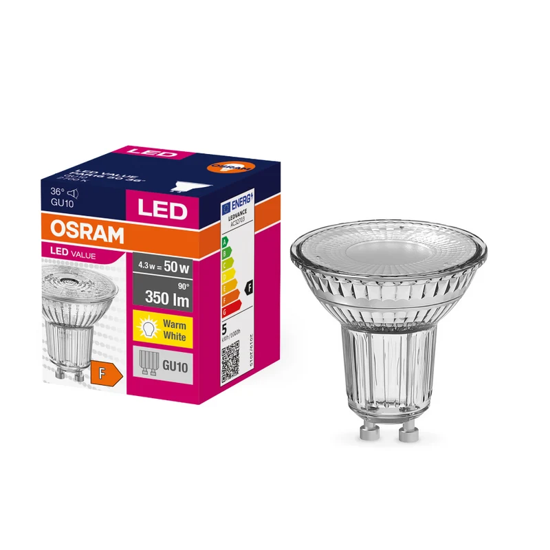 OSRAM projecteur LED Value PAR16 50 36° 4.3W 827 GU10, blanc chaud
