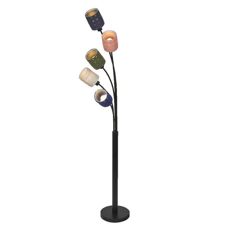 LEDVANCE LAMPE SUR PIED 5 FLAMMES Décor Tissage en Feutre Cans, E14