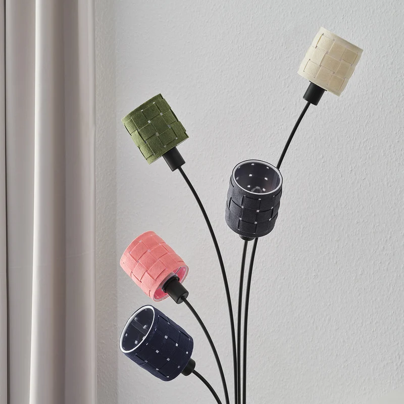 LEDVANCE LAMPE SUR PIED 5 FLAMMES Décor Tissage en Feutre Cans, E14