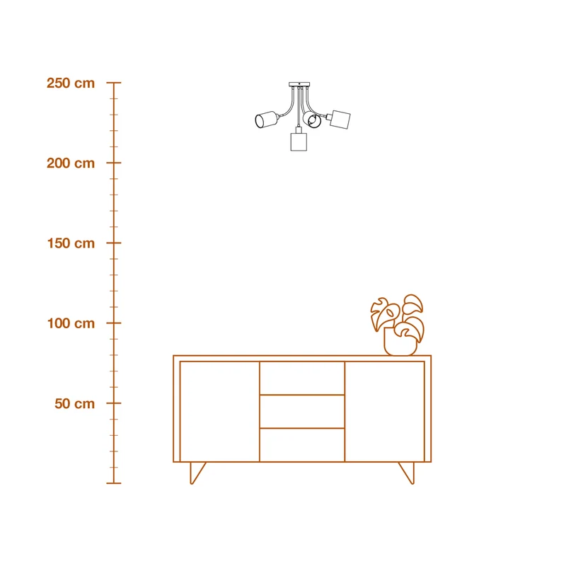 LEDVANCE DECOR Plafonnier Decor Tissage en Feutre Cans, 5xE14