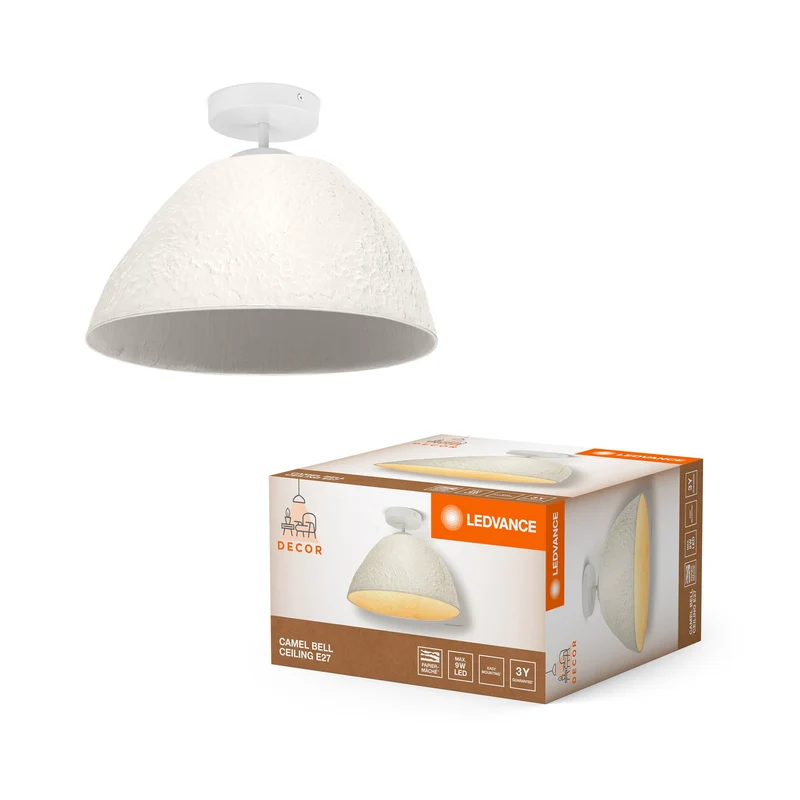 LEDVANCE DECOR Plafonnier Decor Camel Bell blanc, E27, 375 mm