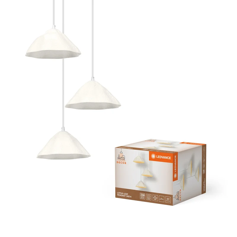 LEDVANCE DECOR Suspension 3-flammes Decor Lotus Leaf blanc, E14