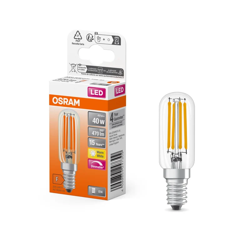 OSRAM LED Spéciale Lampe Claire, 4.8W, 470lm, E14, Blanc chaud