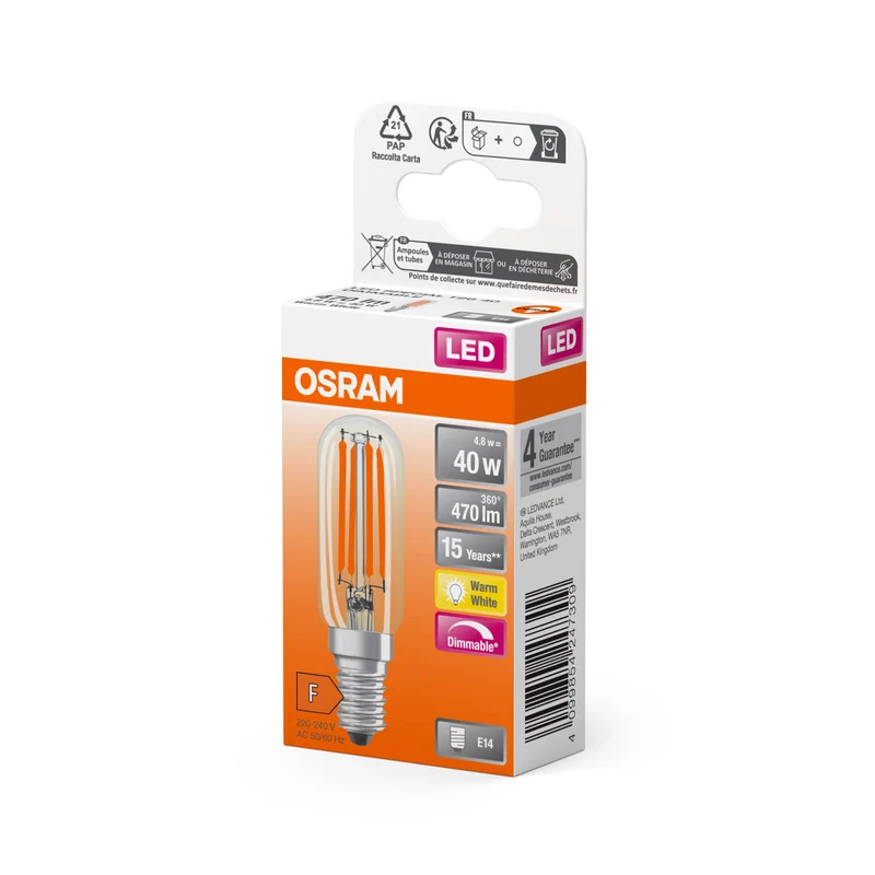 OSRAM LED Spéciale Lampe Claire, 4.8W, 470lm, E14, Blanc chaud