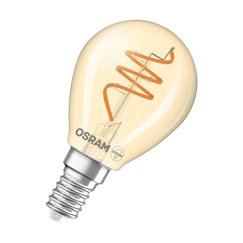 OSRAM Vintage 1906 Classique LED-Lampe Or, 4.9W, 470lm, 45mm, Confort blanc chaud, E14