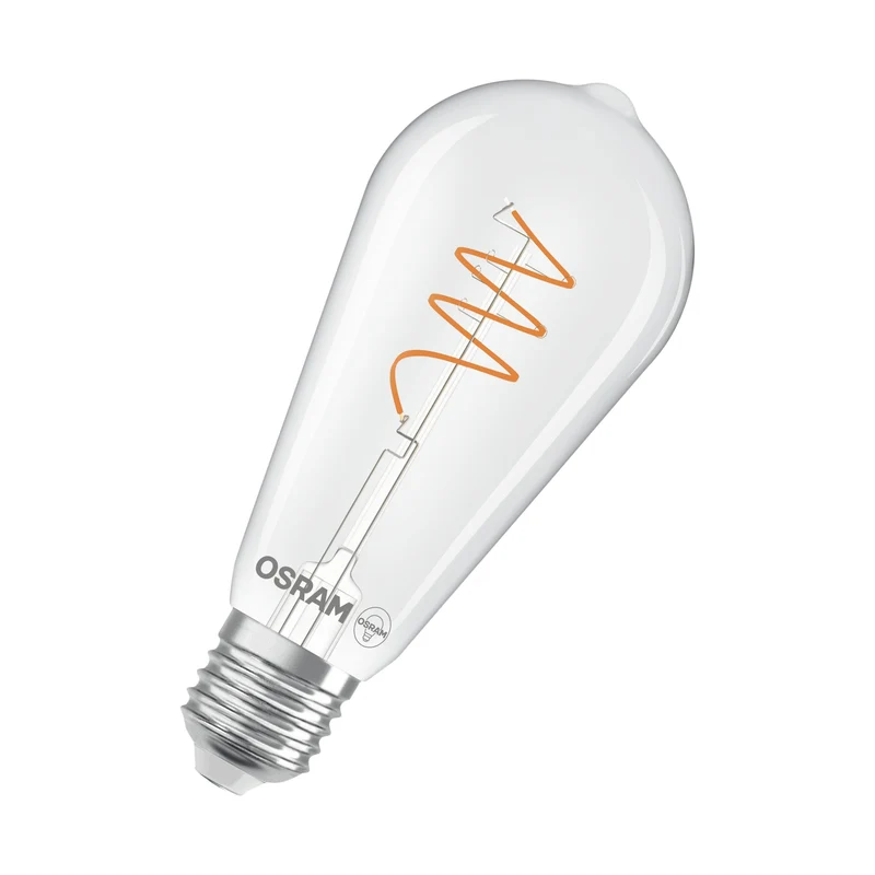 OSRAM Vintage 1906 Edison LED-Lampe Clair, 3.4W, 470lm, E27, Blanc chaud