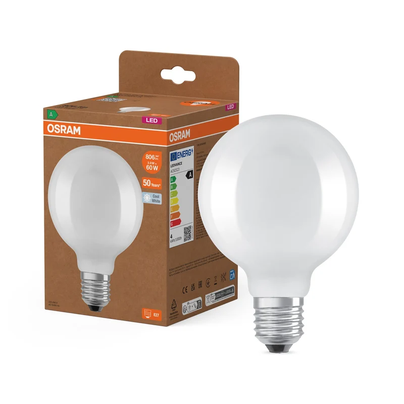 OSRAM LED Superstar Classic Globe Lampe givrée, 3.8W, 4000K, blanc froid, E27