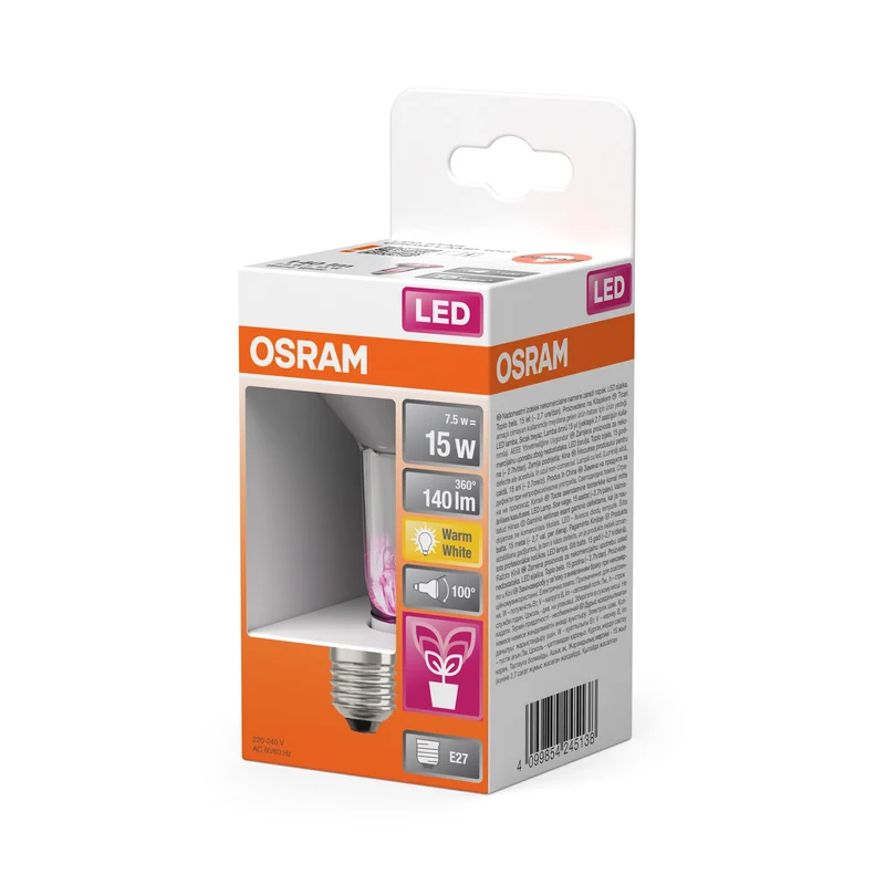Lampe pour plantes OSRAM LED Star avec filament, 7,5W, 140lm, E27