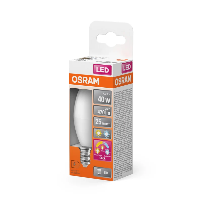 OSRAM LED Superstar Classic Lampe givrée, 3 modes, 4.9W, blanc chaud, blanc froid