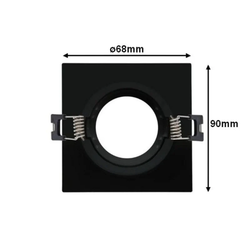 Support Spot Encastrable GU10/MR16 Carré Verre Effet Miroir