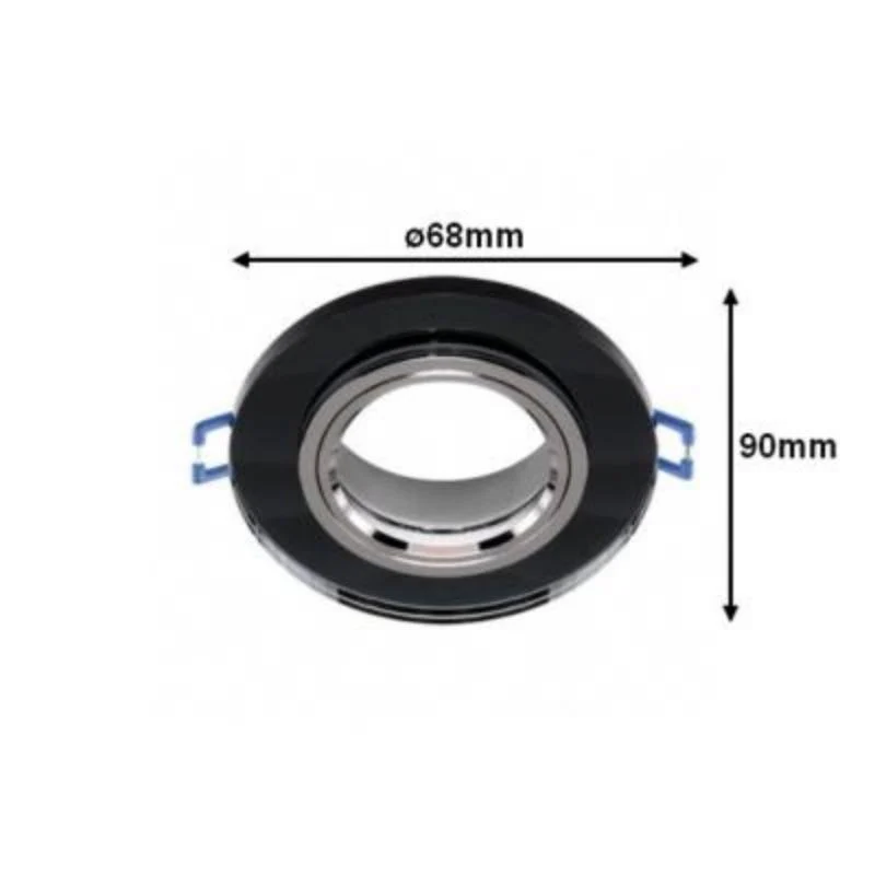 Support Spot Encastrable GU10/MR16 Rond Verre Effet Miroir