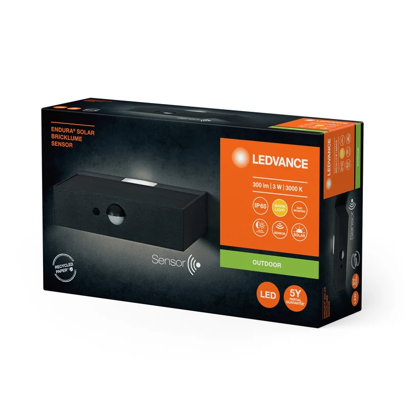 LEDVANCE ENDURA STYLE BRICKLUME Applique solaire, 3W, gris