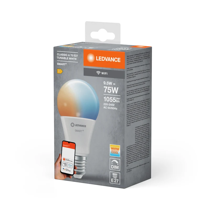 Lampe LED LEDVANCE SMART+ WIFI, aspect givré, 9,5W, 1055lm, dimmable