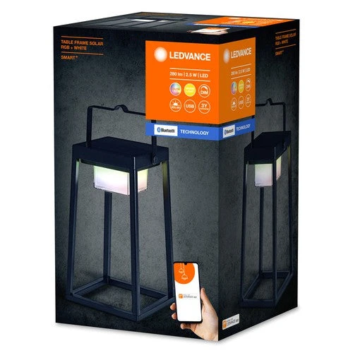 Lampe de table solaire Bluetooth LEDVANCE SMART+ Outdoor, noire, carrée