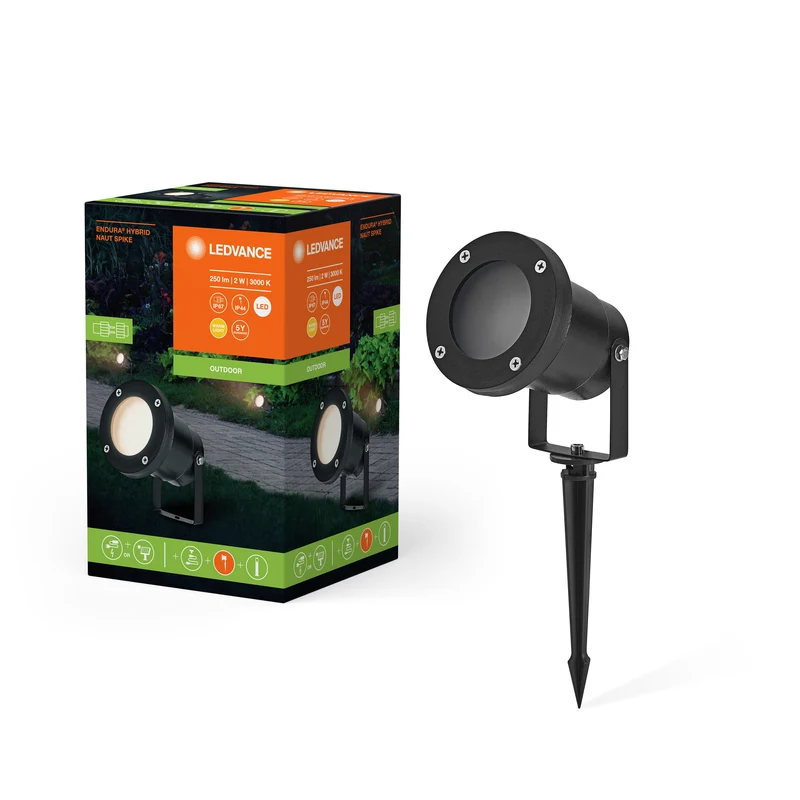LEDVANCE ENDURA HYBRID SOLAR NAUT SPIKE projecteur de jardin, 2W, 100lm