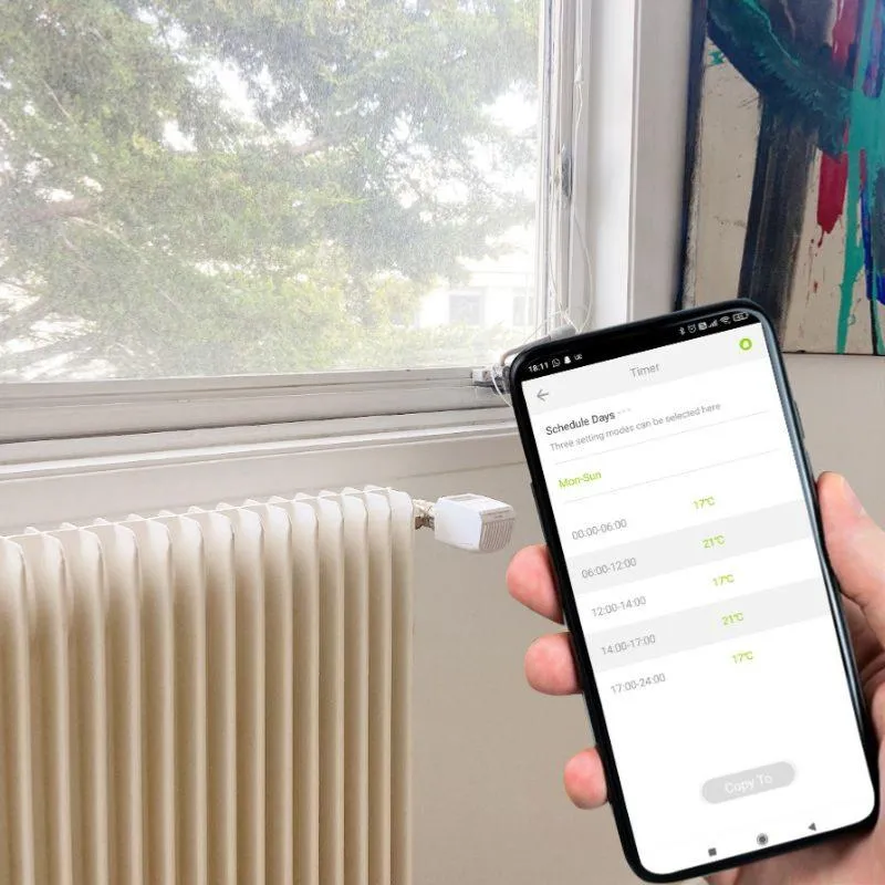 Kit de 4 Têtes Thermostatiques Connectées Universelle avec Ecran LCD + Passerelle ZigBee