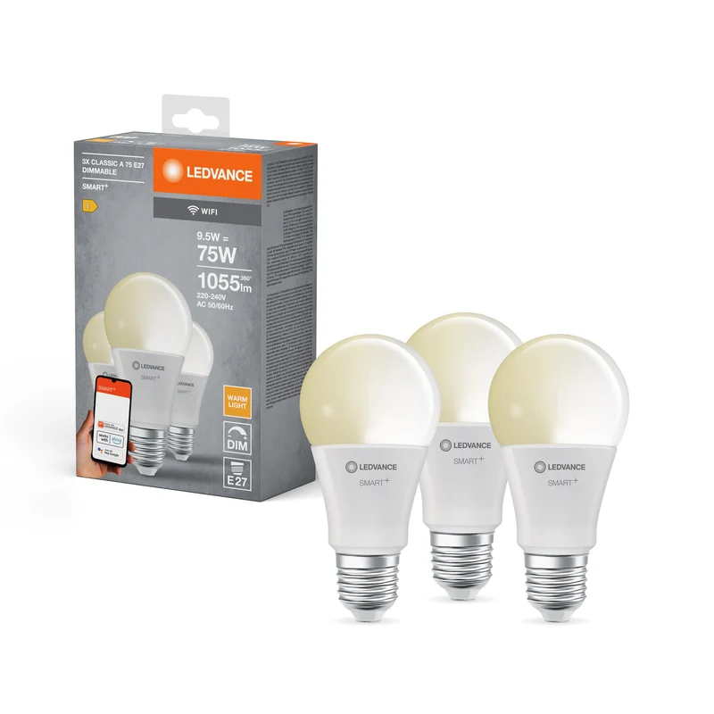 Lampe LED LEDVANCE SMART+ WIFI, blanche, 9,5W, 1055lm, paquet de 3