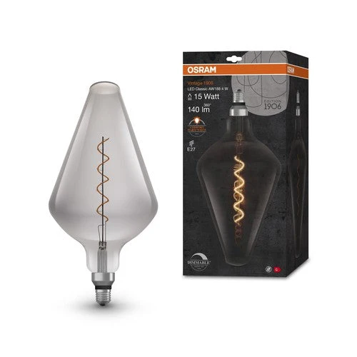 OSRAM Vintage 1906 LED-Lampe, teinte fumée, 4W, 140lm, blanc chaud, E27