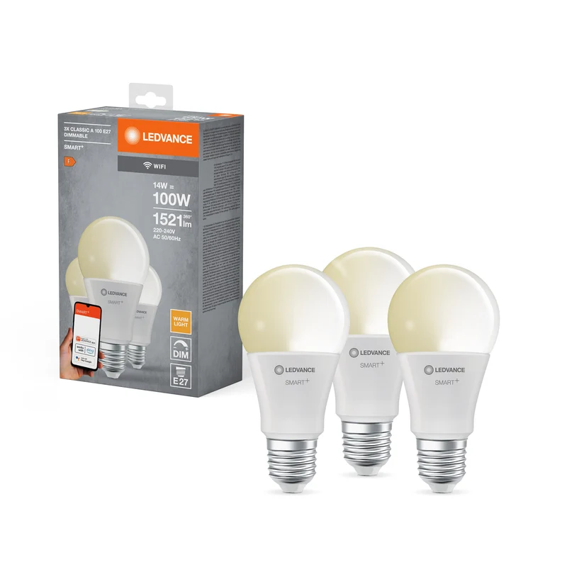 Lampe LED LEDVANCE SMART+ WIFI, blanche, 14W, 1521lm, paquet de 3