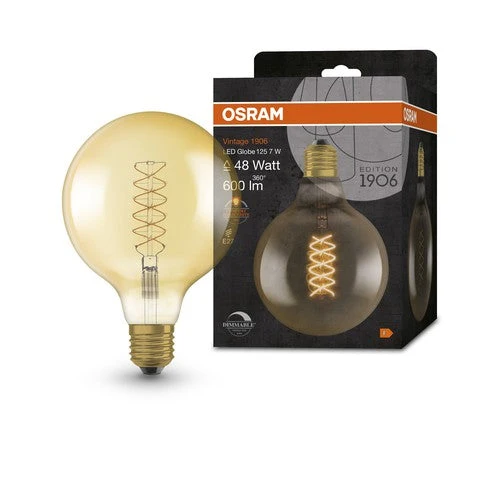OSRAM Vintage 1906 LED-Lampe, teinte dorée, 7W, 600lm, blanc chaud, E27
