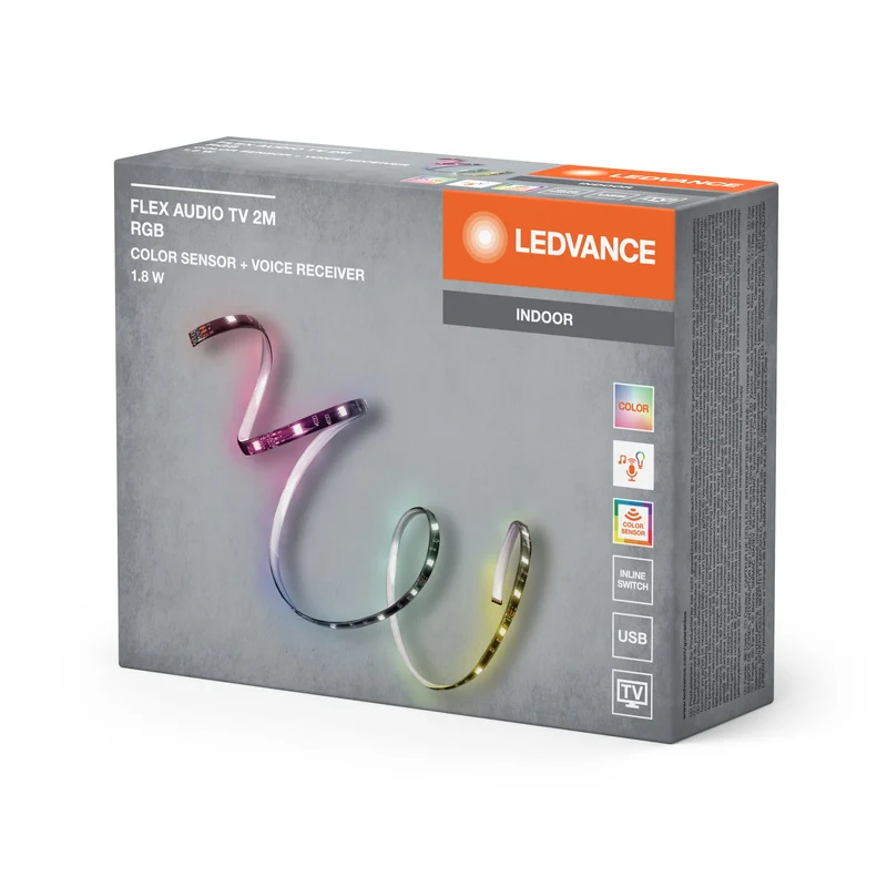 LEDVANCE FLEX AUDIOTV 2M Bande LED RGB, blanche, 3,7W, 50lm