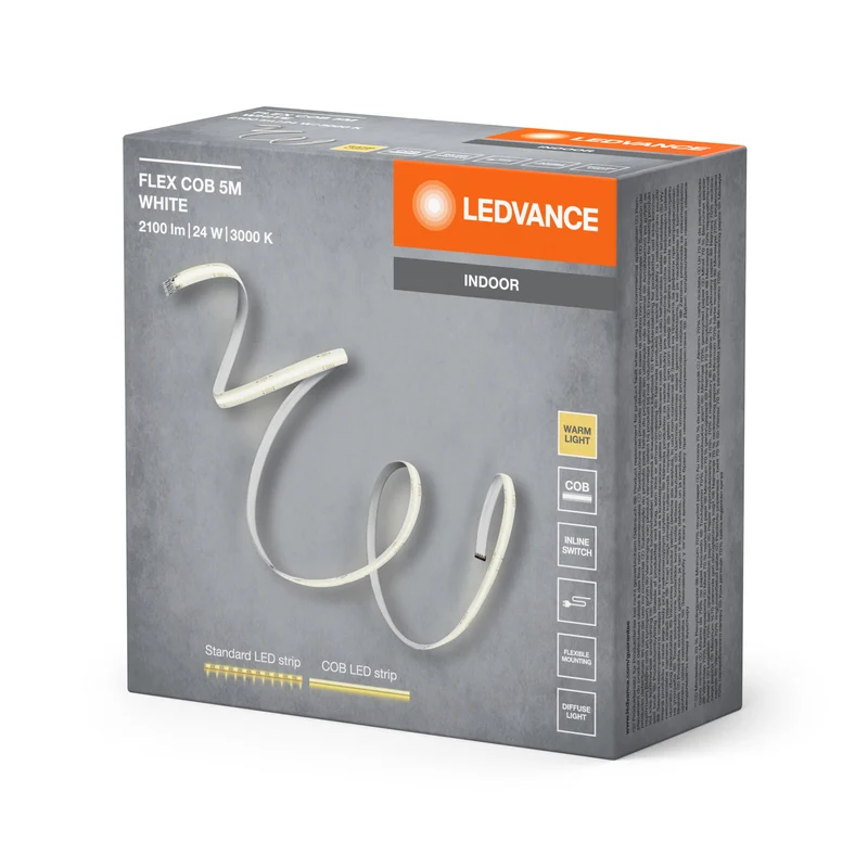 LEDVANCE Bande LED FLEX COB 5M, jaune, 22W, 1750lm