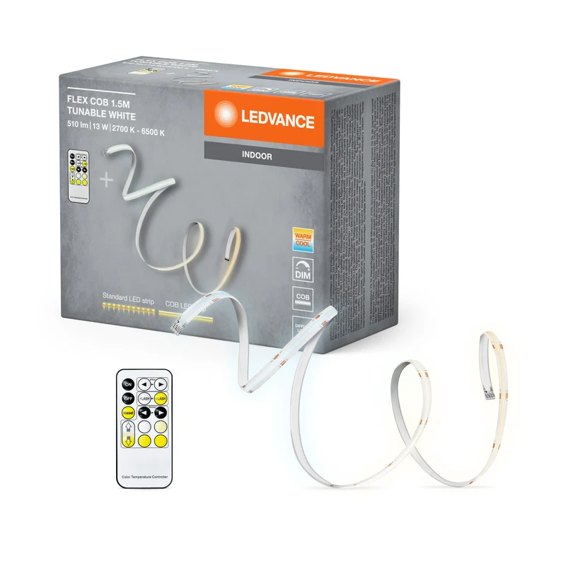 LEDVANCE FLEX COB 1.5M Bande LED TW RC, jaune, 14W, 500lm