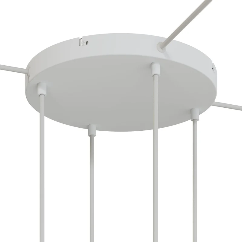 Pavillon rond en aluminium Ø 30 cm avec équerre et Câble de mise à la terre, avec 4 trous frontaux - Blanc Mat